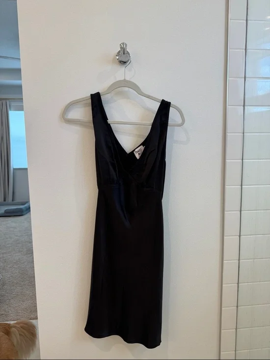 Princess Polly Black Satin Mini Dress - Picture 3 of 4
